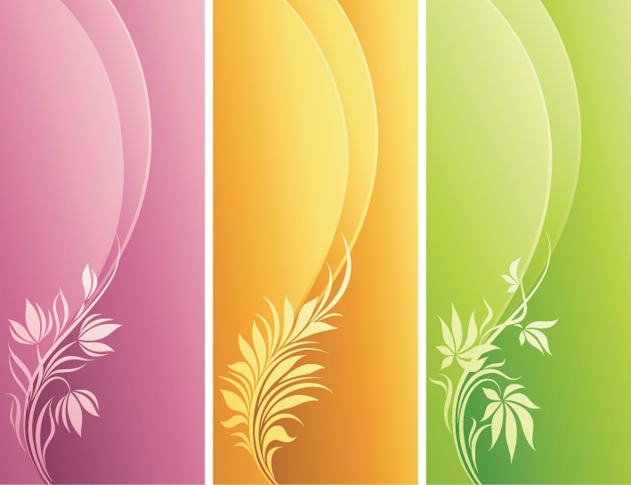 free vector Fashion Floral with Curve Background